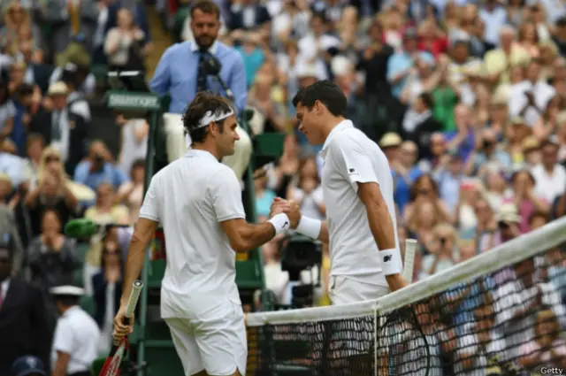 मिलोस राओनिक ने फेडरर को हराया