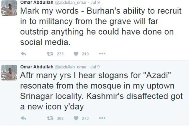 उमर अब्दुल्ला के ट्वीट