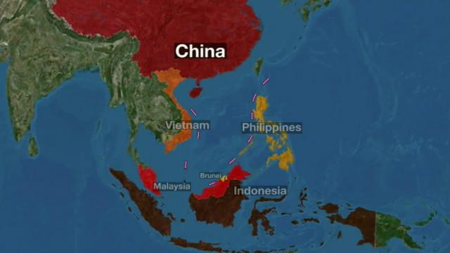 Bản đồ với 'đường chín đoạn' mà Trung Quốc nhận chủ quyền tại Biển Đông
