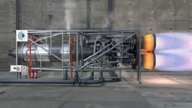 رسم توضيحي تخيلي لشكل اختبار لمحرك سيبر على الأرض. 