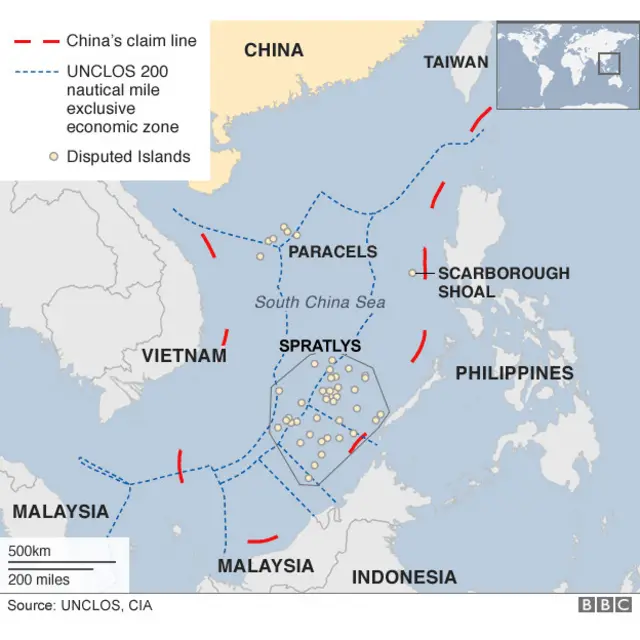 Klaim historis Cina atas wilayah Laut Cina Selatan telah menimbulkan ketetangan dengan negara-negara tetangganya di Asia Tenggara.