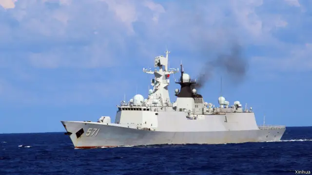 海牙国际仲裁法庭宣布仲裁之前，中国在南海地区举行军事演习