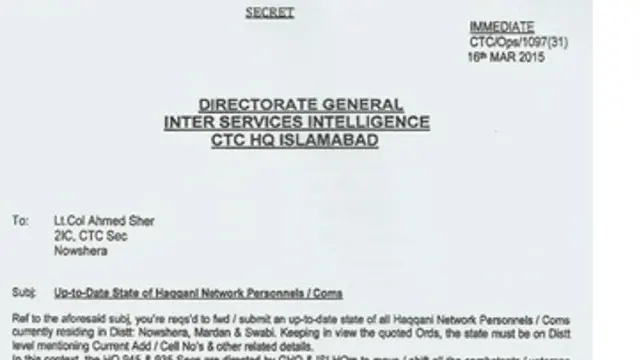 په بل ليک کې چې په ٢٠١٤ م کال کې ليکل شوى، د پاکستان په يوې لېرې پرتې شمالي سيمې کې طالب قومندانانو لپاره د کورونو او گاډو د ورکړې خبره شوې ده.