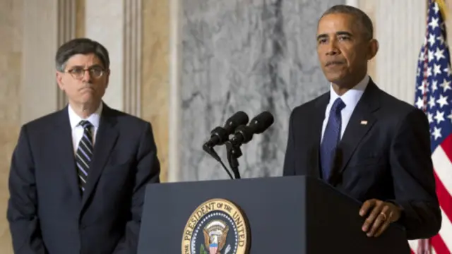 اوباما و لیو- وزیر خزانه‌داری آمریکا برجام را دستاوردی مهم دانسته و همزمان ادامه تحریم‌های غیرهسته‌ای را تایید کرده است 