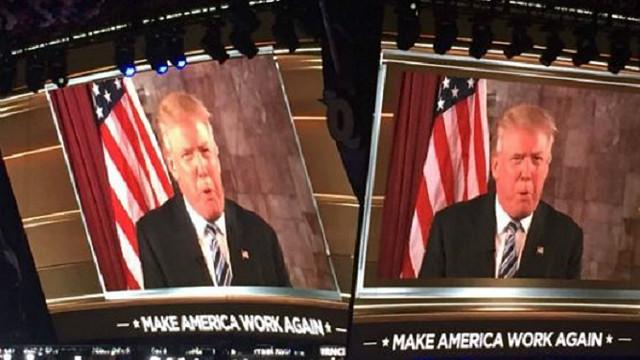 Trump menyampaikan pidato usai terpilih sebagai capres dari partai republik.