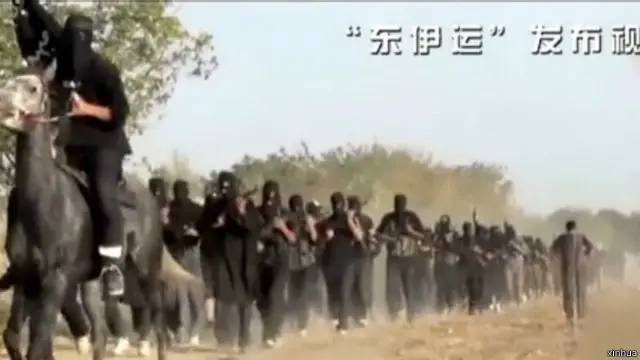 中國指「東伊運」宣揚宗教極端主義，策劃實施暴恐活動（圖為中國公布的據說是「東伊運」發佈的宣傳視頻）