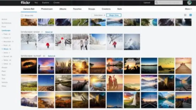 تتضمن ياهو خدمات تبادل الصور "فليكر"