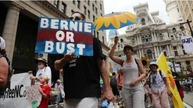 هواداران سندرز در فیلادلفیا