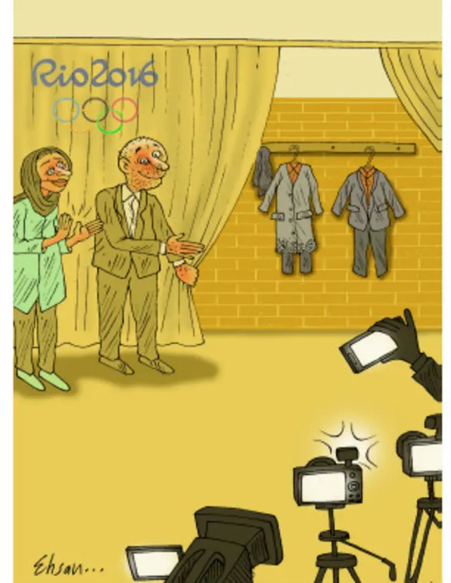 لباس ورزشکاران - کارتون احسان گنجی، همدلی