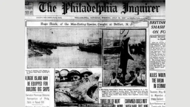 أزاحت هجمات سمكة القرش التي وقعت على سواحل نيوجيرزي أخبار الحرب العالمية الأولى لفترة قصيرة من على صدر الصحف الأمريكية