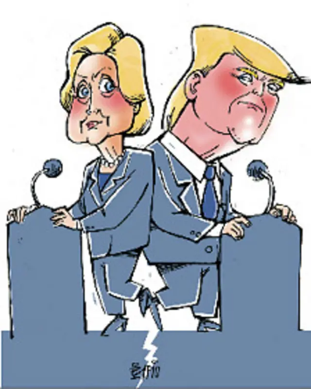 رقیبان آمریکایی / کارتون فیروزه مظفری، اعتماد