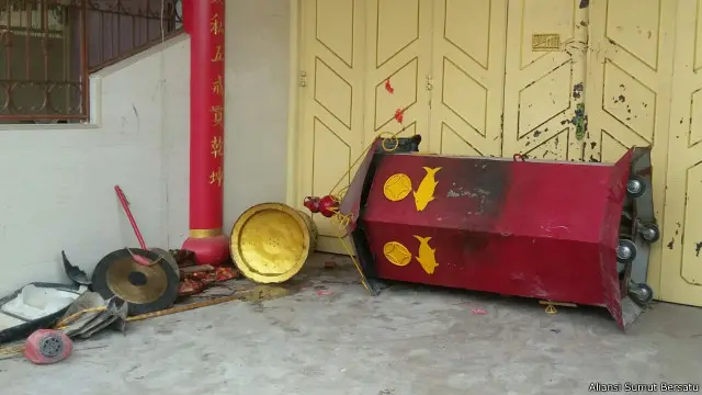 Polisi belum menetapkan tersangka pelaku perusakan sejumlah biara dan kelenteng di kota Tanjung Balai, Sumut, kecuali menahan sembilan orang.