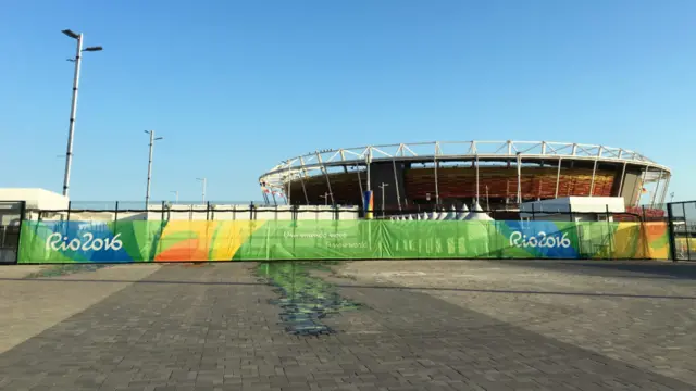 里约热内卢奥运网球中心外一片冷清(BBC中文网图片31/7/2016)