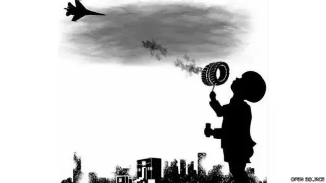 حلب کی صورتحال پر سوشل میڈیا پر جاری ہونے والی ایک تصویر