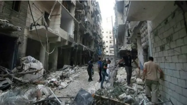 پانچ برس سے جاری جنگ میں حلب میں بڑے پیمانے پر تباہی پھیلی ہے