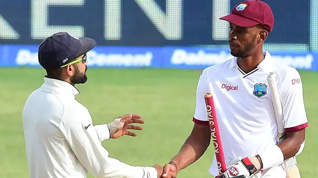 انڈیا اور ویسٹ انڈیز کے درمیان سیریز کا آخری ٹیسٹ میچ بارش کے باعث بے نتیجہ رہا