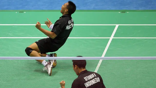 Markis Kido dan Hendra Setiawan sabet emas di Olimpiade Beijing 2008.