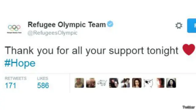 الحساب الرسمي لفريق اللاجئين: "نشكركم جميعاً على دعمكم لنا الليلة"