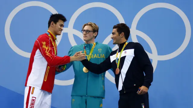 男子400米自由泳頒獎禮（6/8/2016）