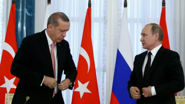 Presiden Turki, Recep Tayyip Erdogan dan Presiden Rusia, Vladimir Putin