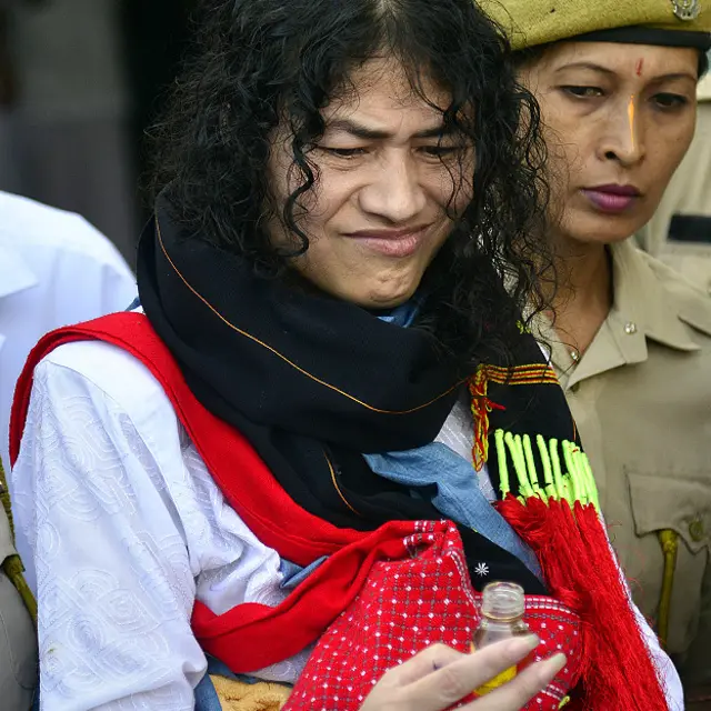 जेल से रिहा होने के बाद इरोम शर्मिला.