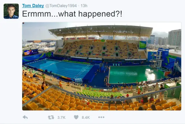 英国跳水选手戴利的Twitter（9/8/2016）