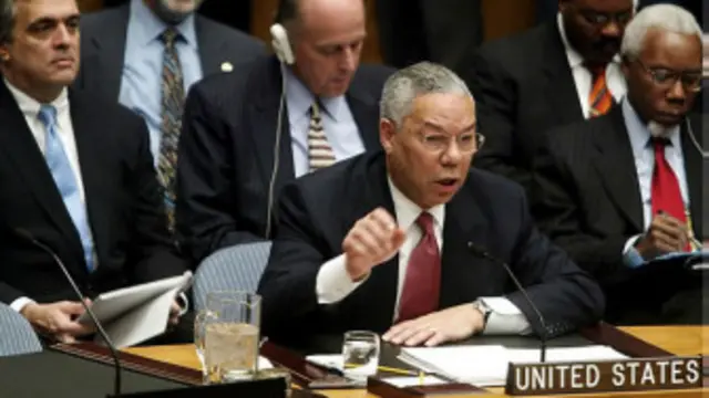 'تمام' اطلاعات ارائه شده از سوی وزیر امور وقت خارجه آمریکا به اعضای شورای امنیت (در اثبات تولید سلاح های کشتار جمعی در عراق) غیرواقعی از آب درآمدند