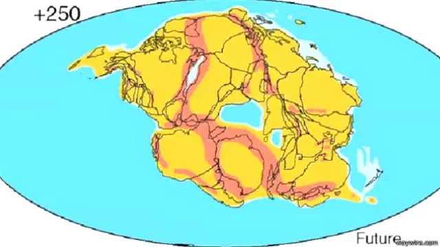 25 करोड़ साल के बाद महाद्वीपों की स्थिति