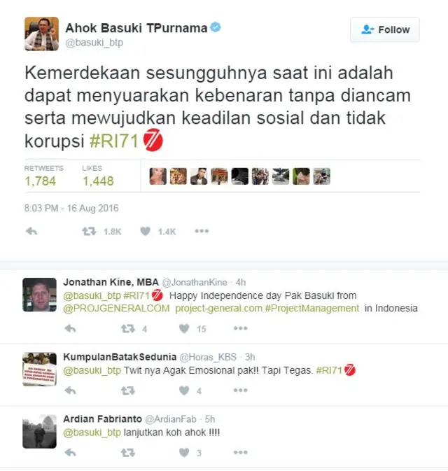 twiter ahok
