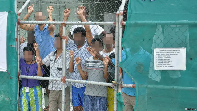馬努斯島收容與處理中心，為保障收容者隱私，圖中個人面貌均作遮掩處理。