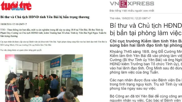 Các báo tại Việt Nam đưa tin