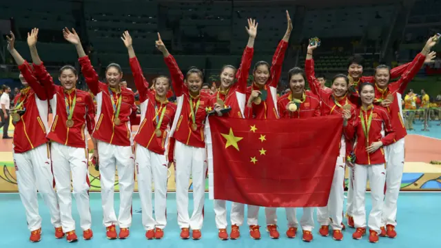 中国女排里约奥运会夺金牌。