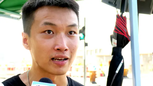 岑子傑接受媒體採訪（BBC中文網圖片21/8/2016）