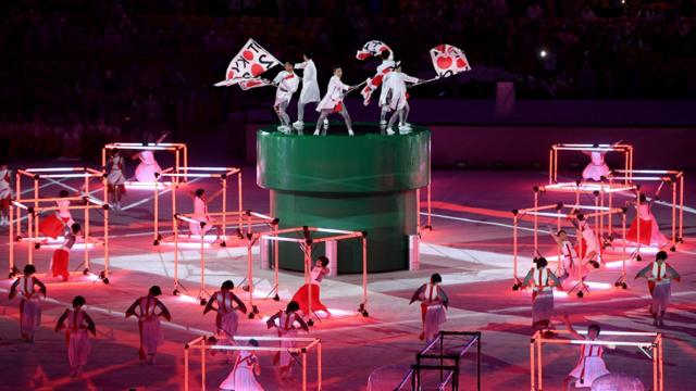東京奧組委在里約奧運閉幕裏上的表演（21/8/2016）