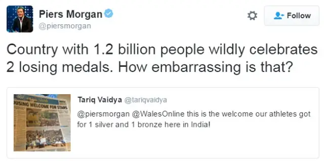 पीयर्स मोर्गन की टिप्पणी