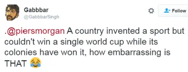 पीयर्स मोर्गन की टिप्पणी पर प्रतिक्रिया