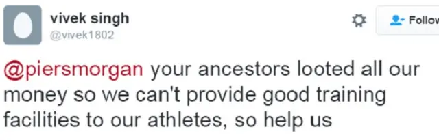 पीयर्स मोर्गन की टिप्पणी पर प्रतिक्रिया