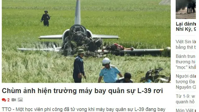 Báo Tuổi Trẻ tường thuật về vụ rơi máy bay quân sự