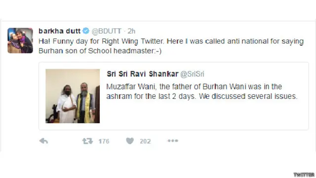 बरखा दत्त का ट्वीट