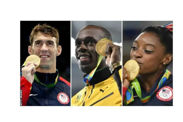 அதிக மெடல்களை வென்ற மைக்கேல் பெல்ப்ஸ், உசைன் போல்ட் மற்றும் சிமோன் பைல்ஸ்