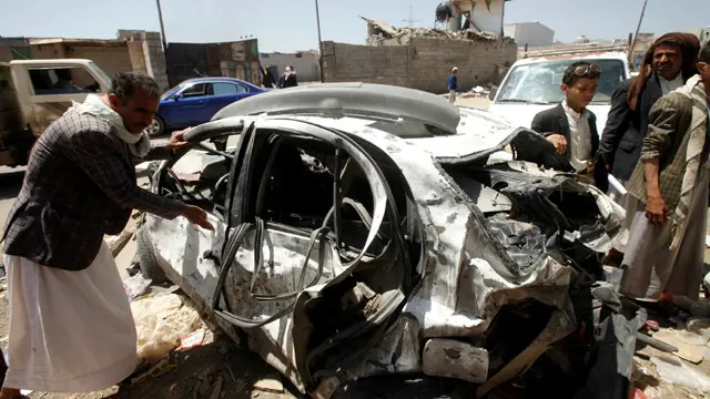 مخلفات قصف "للتحالف العربي" في صنعاء