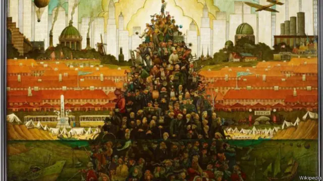 हैरल्ड एंगमैन की बनाई पेंटिग 'ह्यूमन पिरामिड'