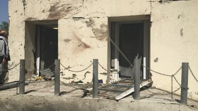 ساختمان که هدف حمله قرار گرفت 