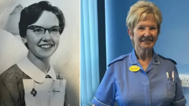 伯曼19岁参加工作做护士，64年后，她仍然在伦敦的一家NHS医院工作，每周工作15-20个小时。