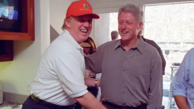 特朗普（左）与克林顿家族关系更和睦的时候