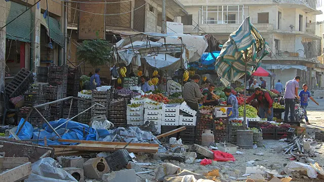بمباران بازار تره بار در شهر ادلب شماری کشته برجای گذاشت