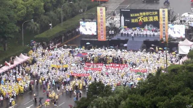 台湾旅游业示威