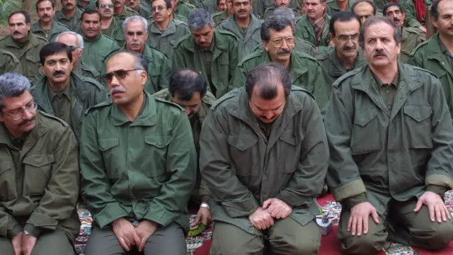 مهدی ابریشمچی و مسعود رجوی در پایگاه اشرف