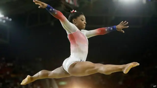 里约奥运体操四金得主拜尔斯的秘密医疗资料被泄露。 （资料图片）
