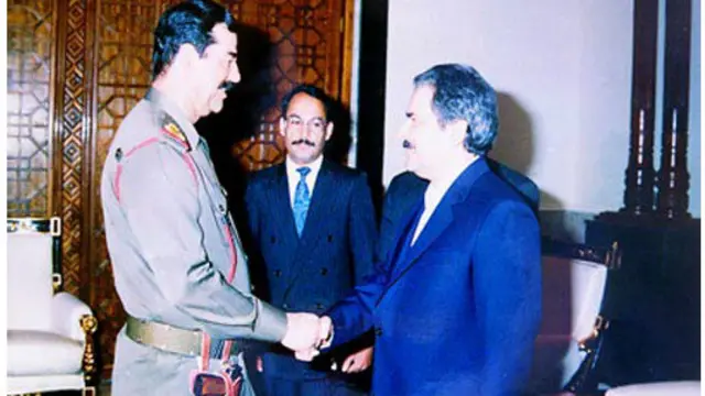 دیدار مسعود رجوی و صدام حسین در بغداد